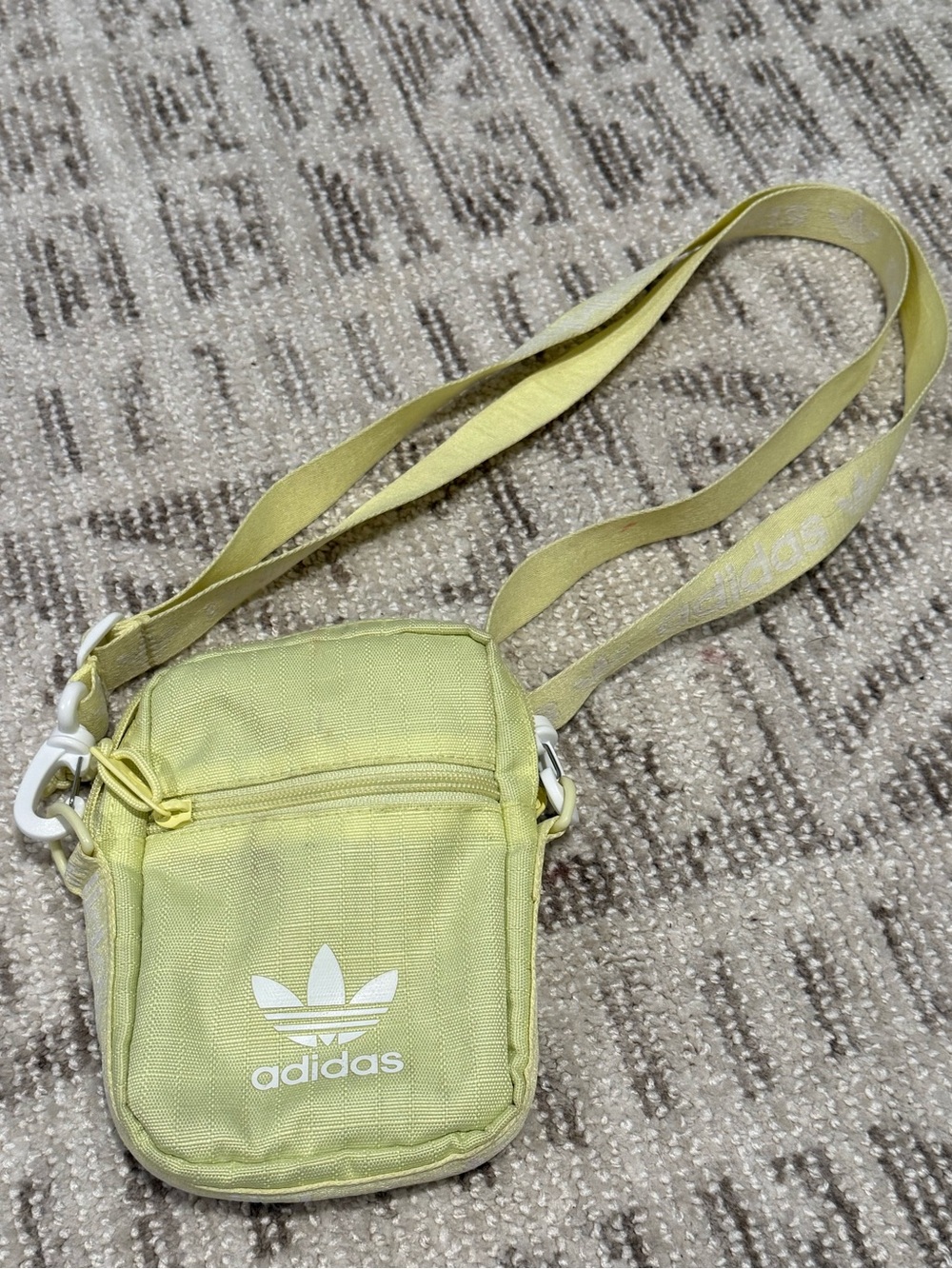 adidas Small Crossbody Bag in Lime Yellow